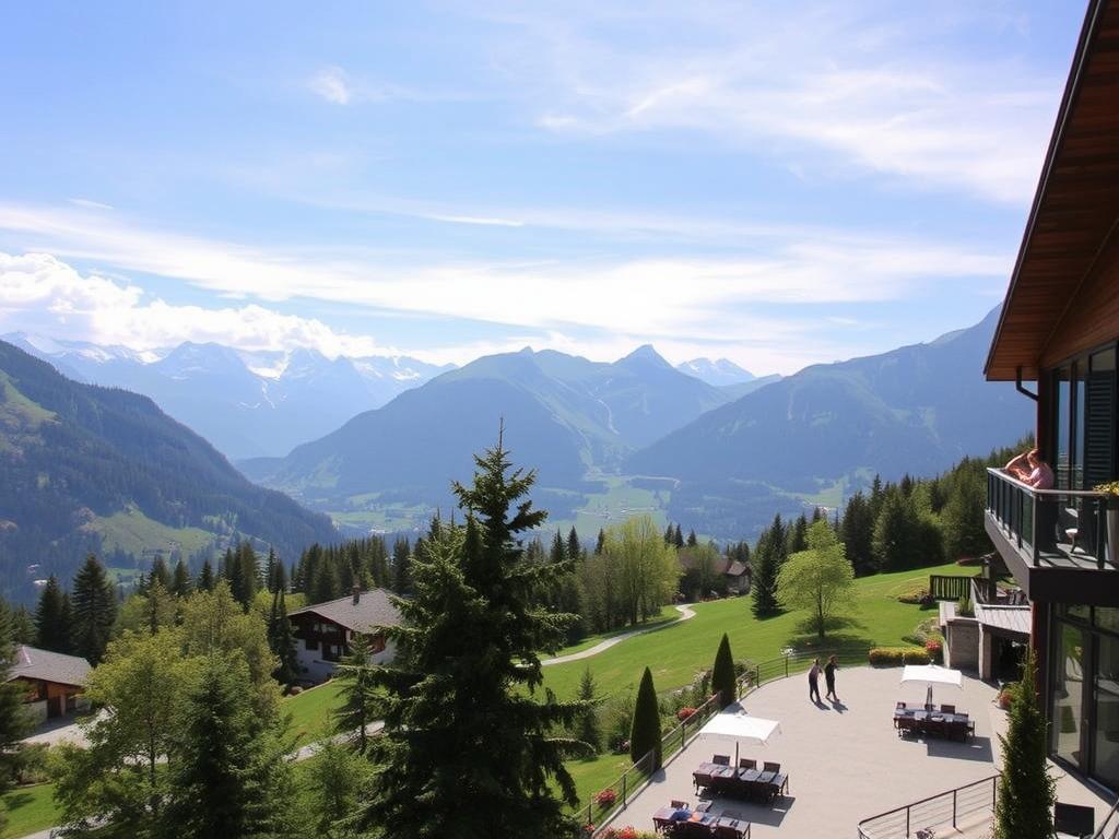 Burgenstock is a luxury resort with panoramic views of the Alps.фото