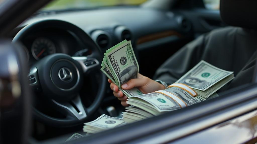Money secured by the car.фото
